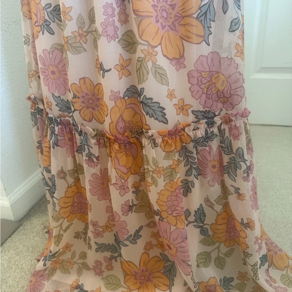 Patrons of Peace Pink and Orange Floral Maxi Dress - Picture 4 of 8